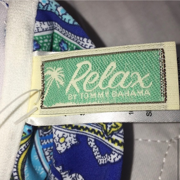 Relax by Tommy Bahama Blue Paisley Bikini Top Sz 34D NWT - Picture 6 of 6